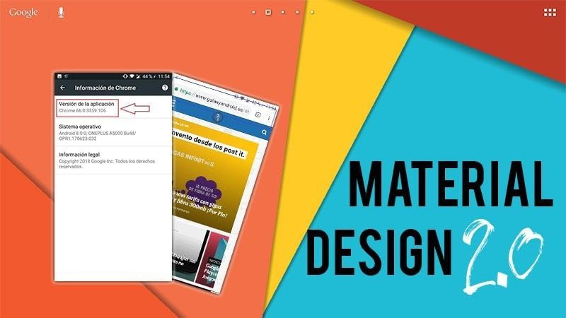 Portada Material design 2.0 en google Chrome apk