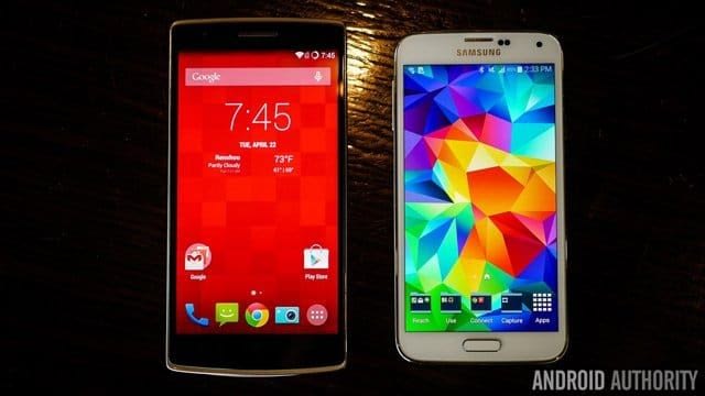 pantalla OnePlus One vs Galaxy S5