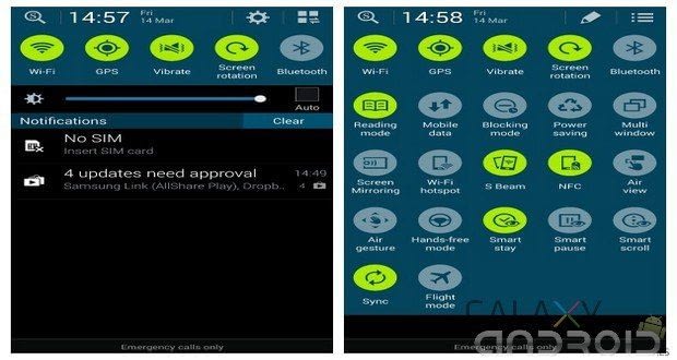Cambia la barra de notificaciones y el panel de ajustes de tu Galaxy S4